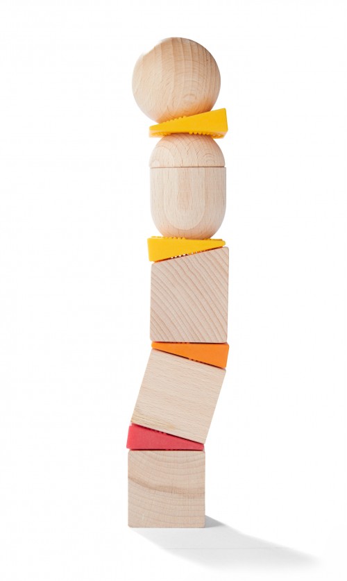 Drewniane klocki 3D Krzywe wieże - Kulki